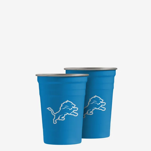 Detroit Lions Lot de 2 gobelets réutilisables en acier inoxydable de 16 oz