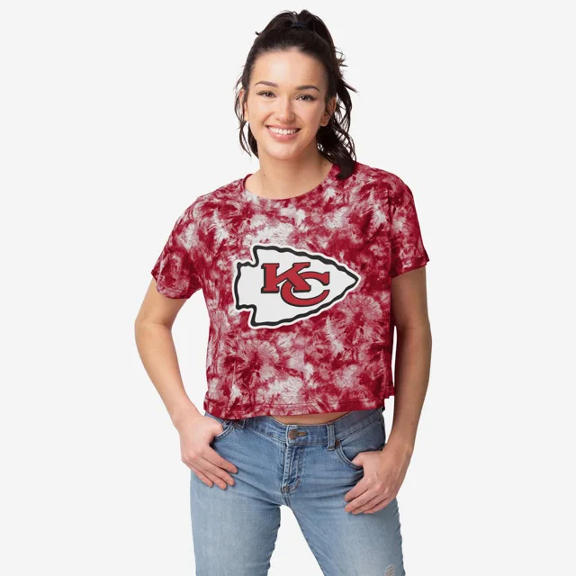 Kansas City Chiefs Haut court à grand logo tie-dye pour femme