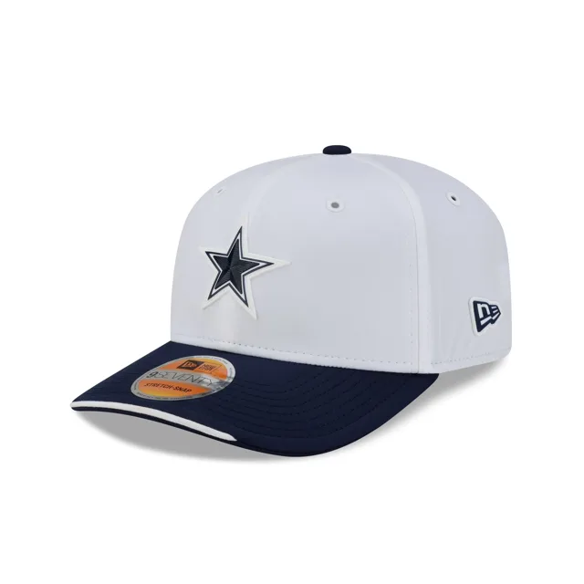 Dallas Cowboys 2026 Sideline Blanc 9SEVENTY Chapeau extensible à bouton-pression