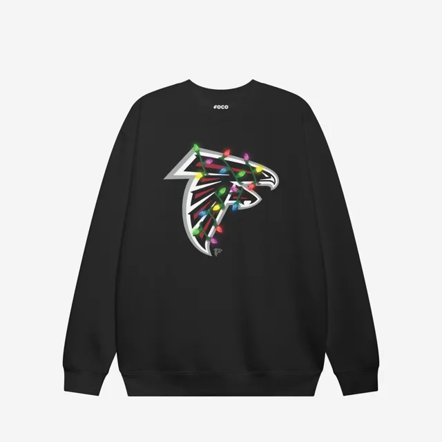 Atlanta Falcons Sweat-shirt à col rond avec logo principal Holiday Lights