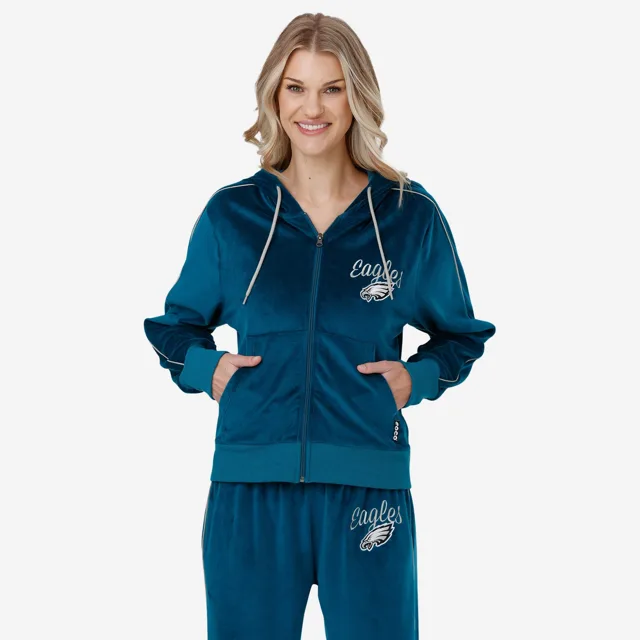 Philadelphia Eagles Haut zippé en velours pour femme