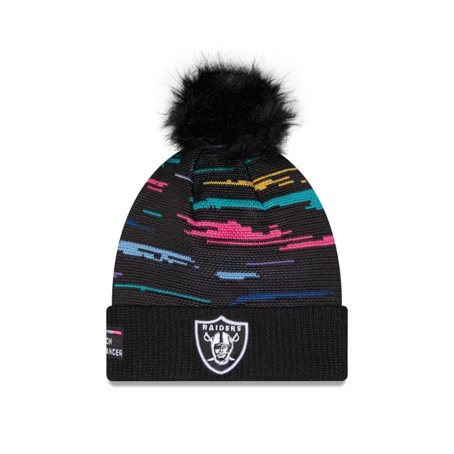 Las Vegas Raiders 2026 Crucial Catch Bonnet en tricot à pompon pour femme