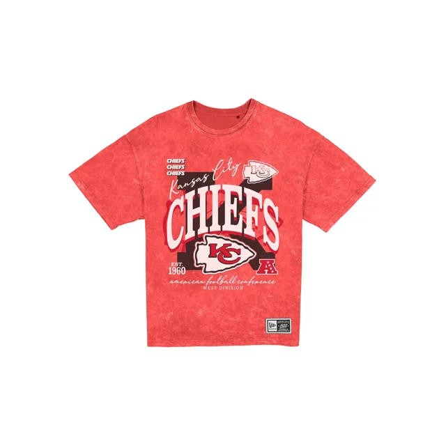 Kansas City Chiefs T-shirt délavé surdimensionné pour femme