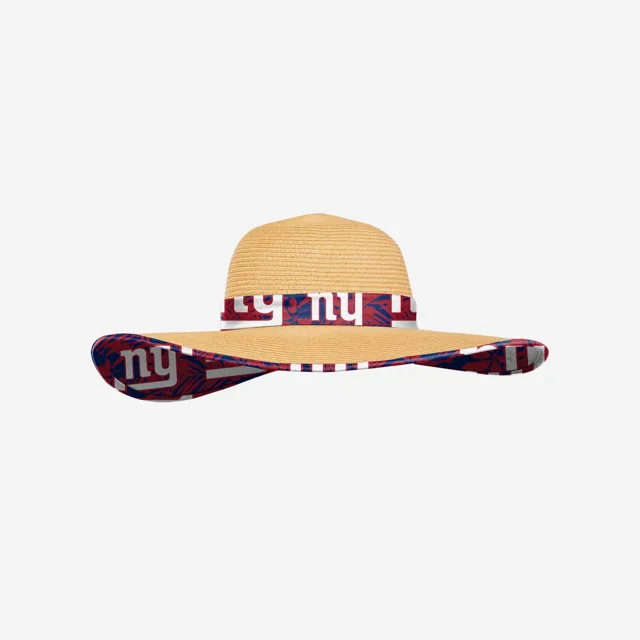 New York Giants Chapeau de Paille Floral pour Femme