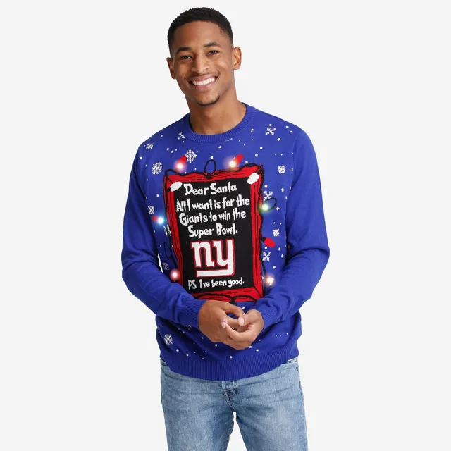 New York Giants Pull lumineux Cher Père Noël