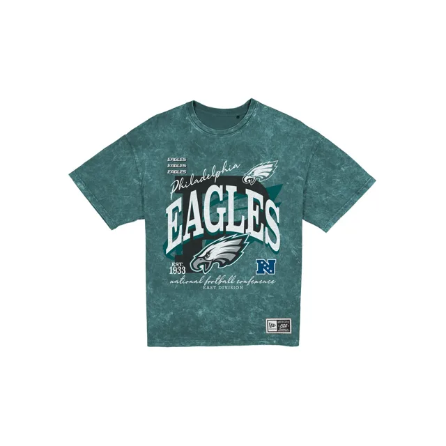 Philadelphia Eagles T-shirt délavé surdimensionné pour femme