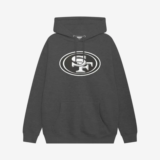 San Francisco 49ers Sweat à capuche avec logo principal noir et blanc