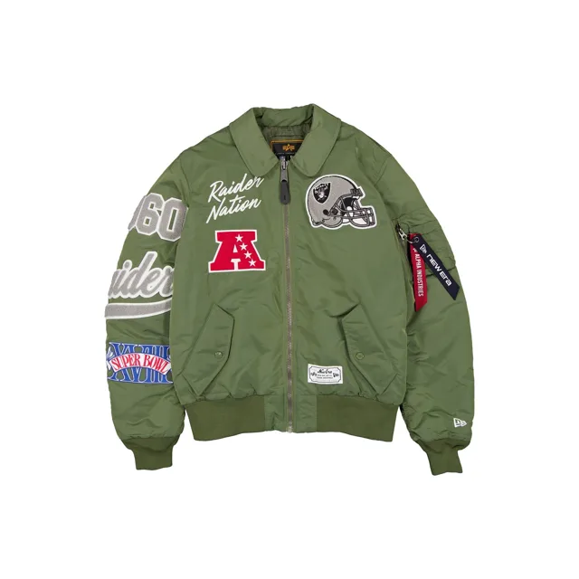 Veste de vol Alpha Industries x Las Vegas Raiders Sage Green MA-1
