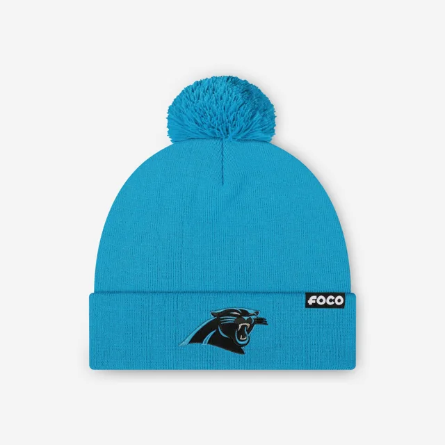 Bonnet à pompon avec logo principal Carolina Panthers Basic