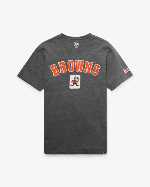 Cleveland Browns HISTORIQUE SEYMOORE BIEN USÉ '47 HEAVY SLUB TEE