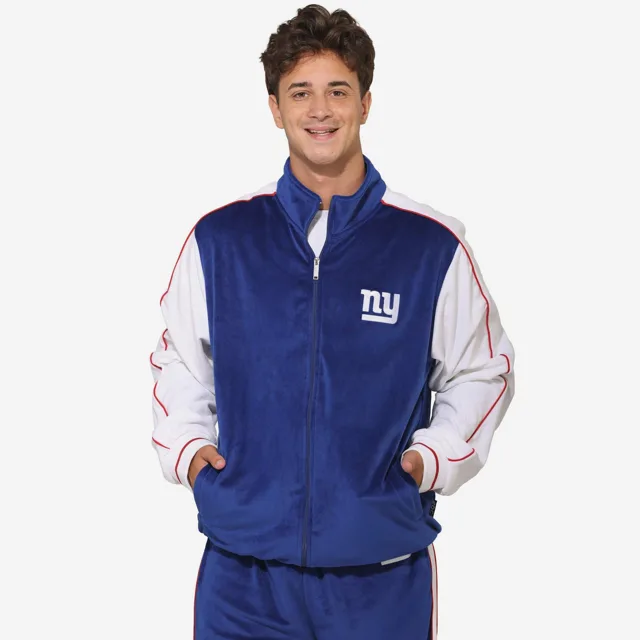 New York Giants Haut zippé en velours bicolore