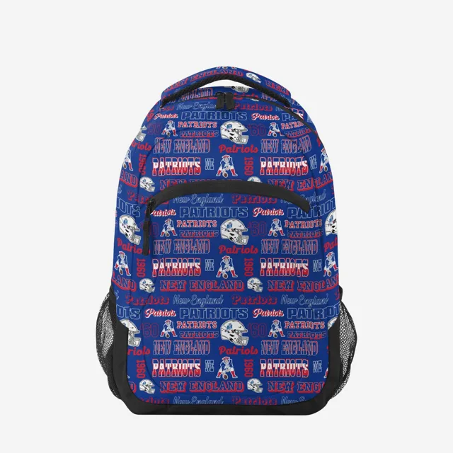 New England Patriots Répétez le sac à dos d'action d'impression rétro