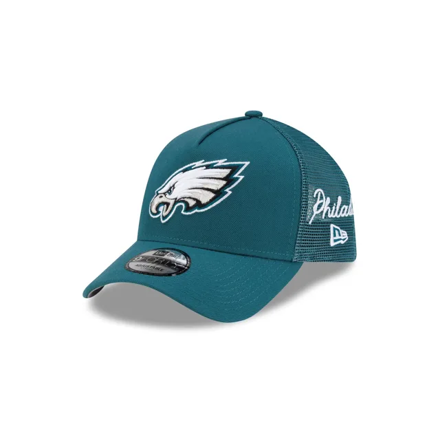 Philadelphia Eagles Casquette de camionneur à cadre en A avec script latéral 9FORTY