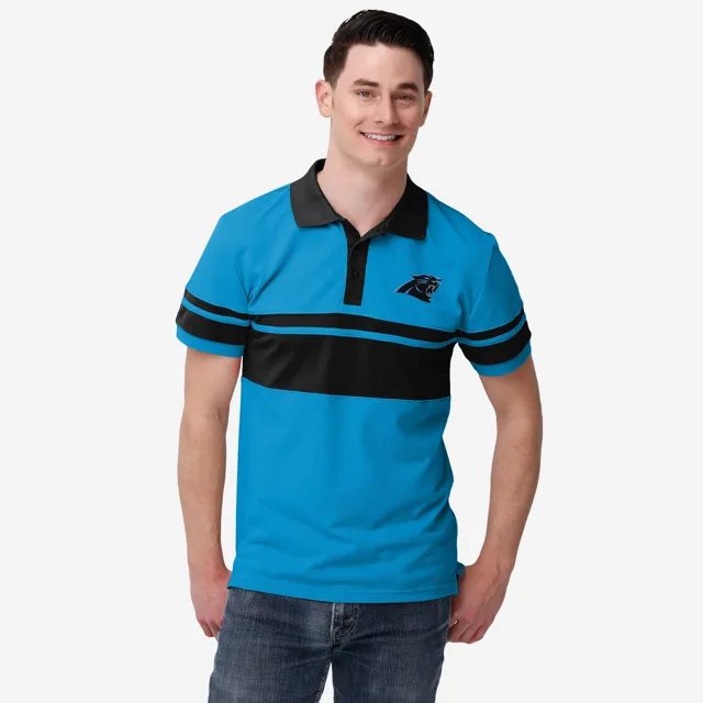 Polo à rayures en coton Carolina Panthers