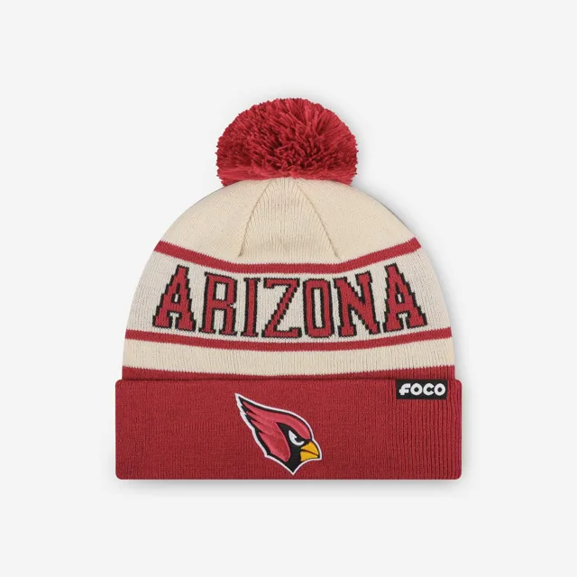 Bonnet à pompon avec logo principal à rayures Heritage Arizona Cardinals
