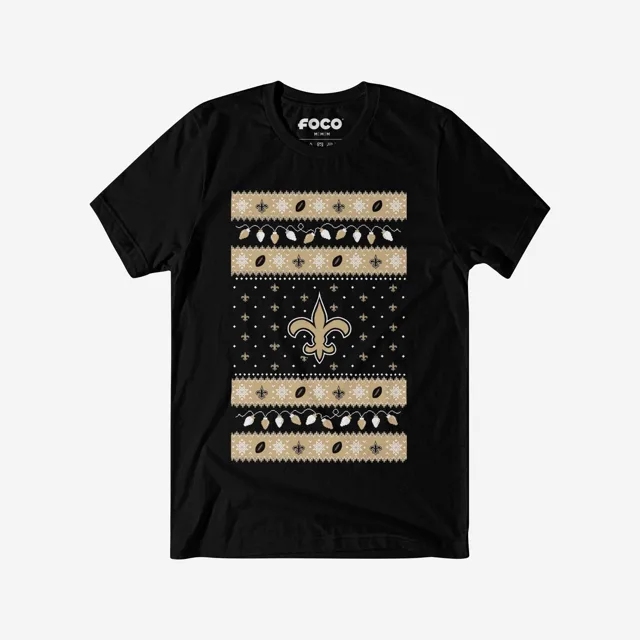 New Orleans Saints T-shirt pull lumières de Noël