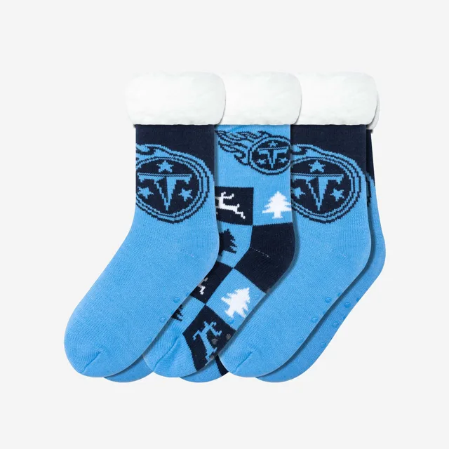 Tennessee Titans Lot de 3 paires de chaussettes pantoufles Fan Footy pour femmes