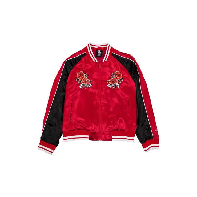 San Francisco 49ers Veste universitaire en satin fleuri pour femme