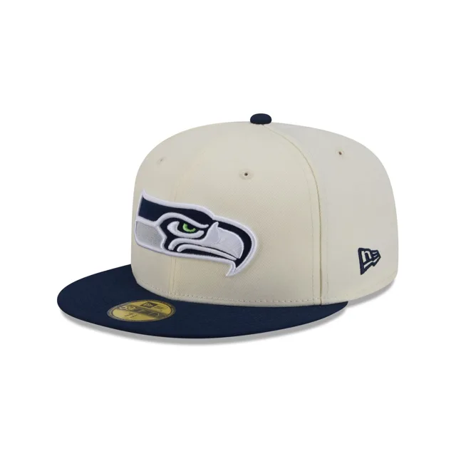 Seattle Seahawks Casquette ajustée Basic 59FIFTY Chrome Blanc