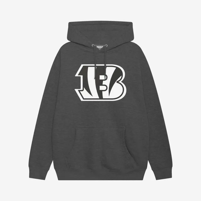 Cincinnati Bengals Sweat à capuche avec logo principal noir et blanc