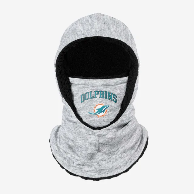 Miami Dolphins Snood à capuche gris chiné avec grand logo