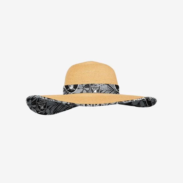 Las Vegas Raiders Chapeau de Paille Floral pour Femme