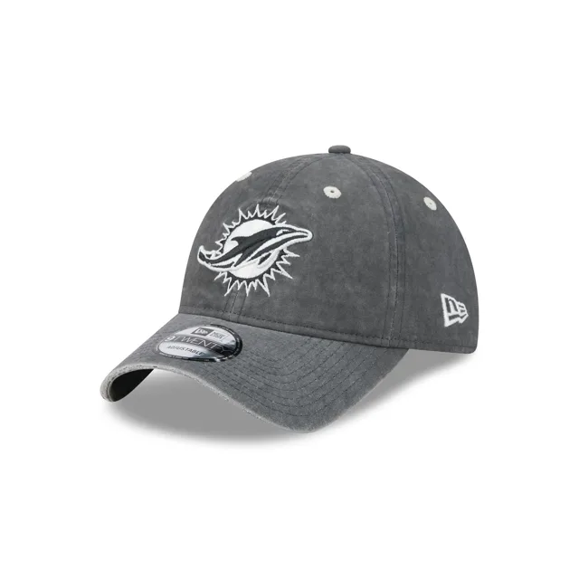 Miami Dolphins Chapeau réglable en coton noir lavé 9TWENTY