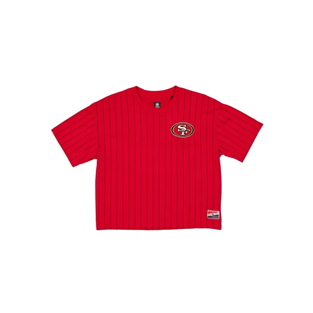 San Francisco 49ers Throwback T-shirt court à fines rayures pour femmes