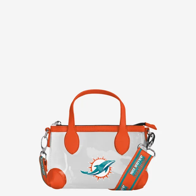 Miami Dolphins Mini sac à main à bandoulière transparent avec grand logo