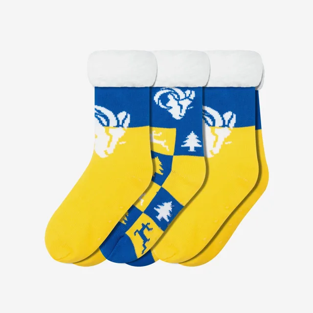 Los Angeles Rams Lot de 3 paires de chaussettes pantoufles Fan Footy pour femmes