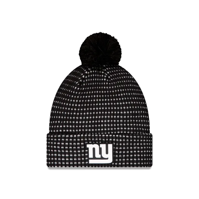 New York Giants 2026 Sideline Bonnet en tricot à pompon noir pour temps froid