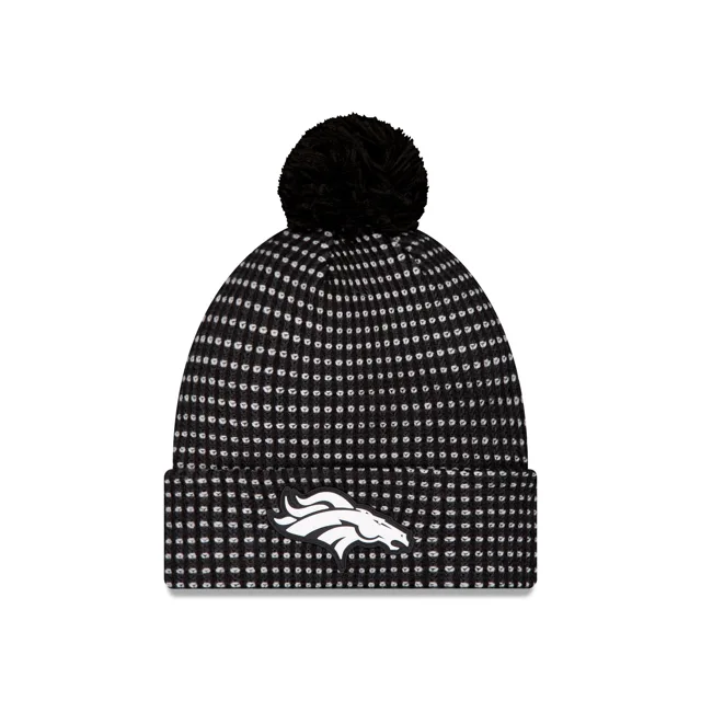 Denver Broncos 2026 Sideline Bonnet en tricot à pompon noir pour temps froid