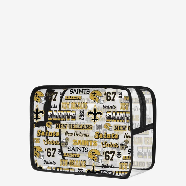 New Orleans Saints Répéter Trousse à maquillage transparente à imprimé rétro