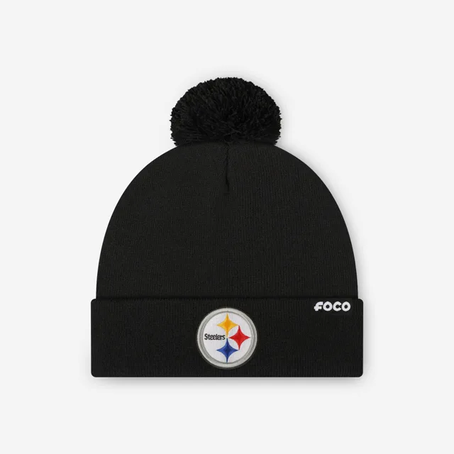 Bonnet à pompon avec logo principal Pittsburgh Steelers Basic
