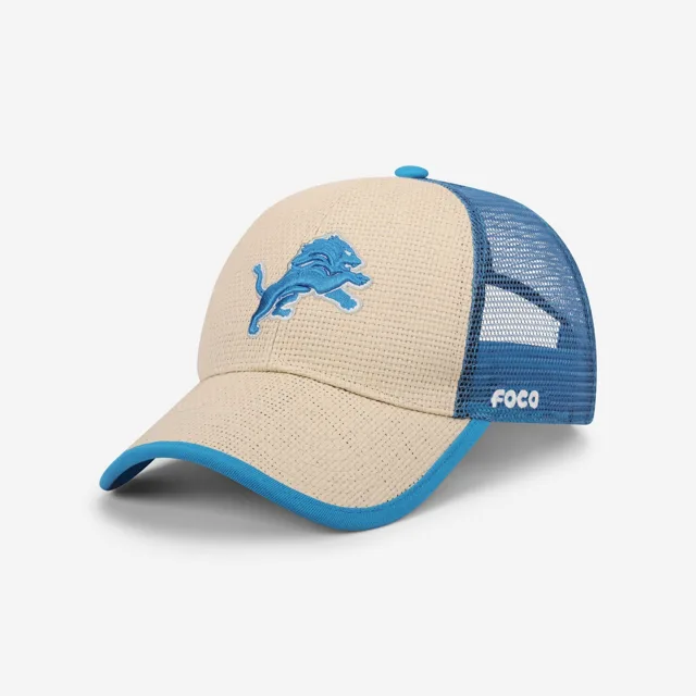 Detroit Lions Casquette de camionneur décontractée en paille