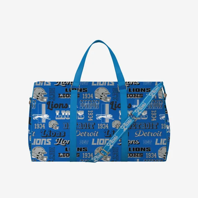 Detroit Lions Répétez le sac de sport de week-end en nylon à imprimé rétro