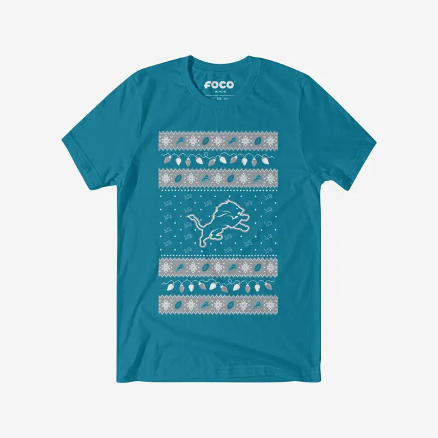 Detroit Lions T-shirt pull lumières de Noël
