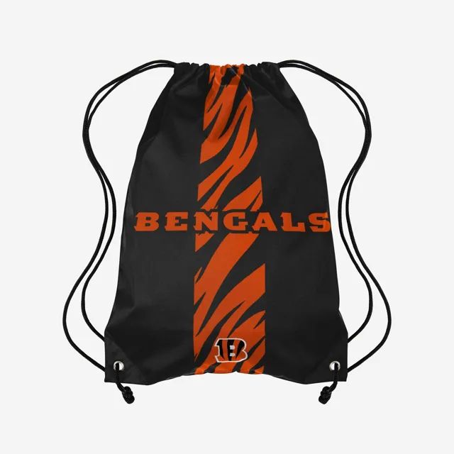 Cincinnati Bengals Sac à dos avec cordon de serrage Team Stripe Wordmark