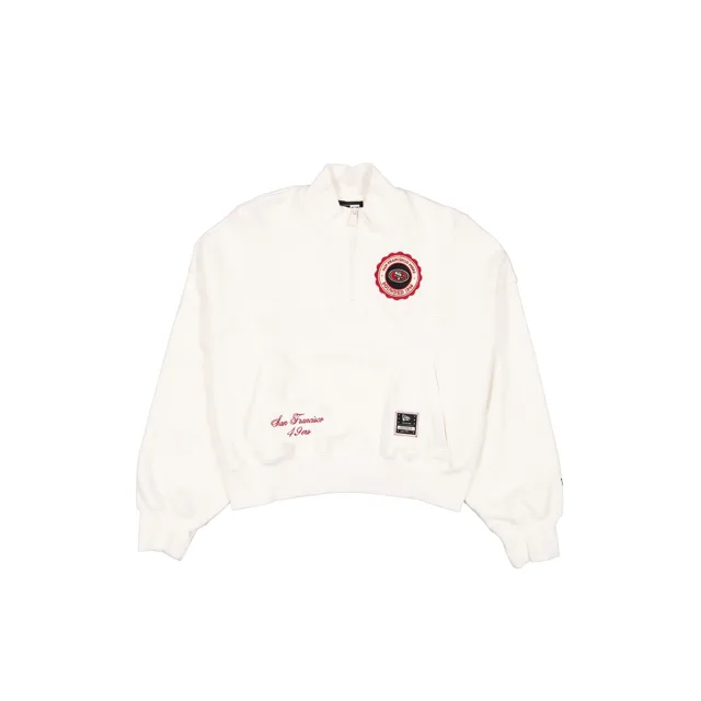 San Francisco 49ers Pull zippé quart de tour blanc chromé pour femme
