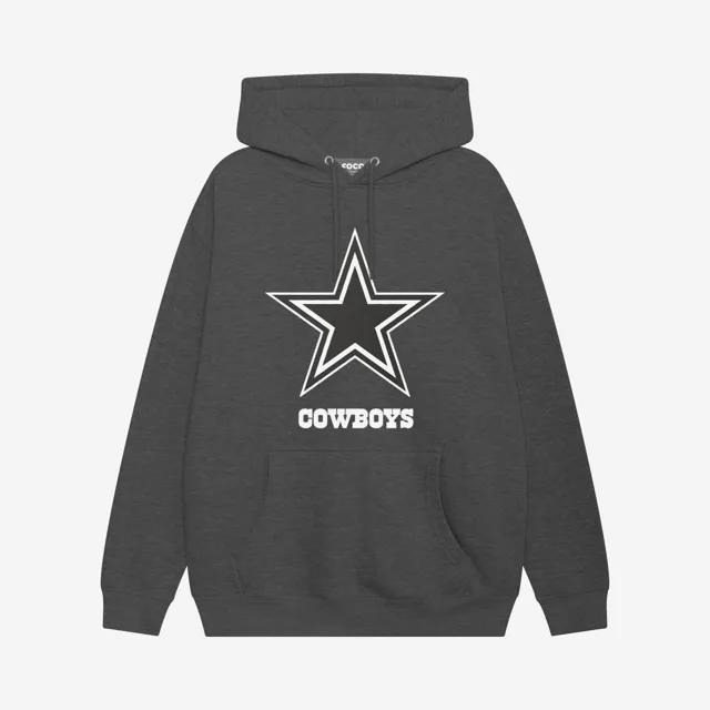 Dallas Cowboys Sweat à capuche avec logo principal noir et blanc