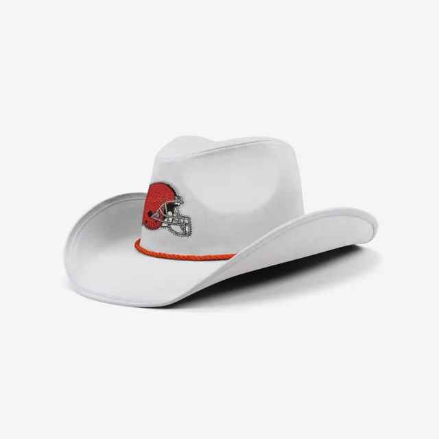 Cleveland Browns Chapeau de cowboy avec logo en strass blanc