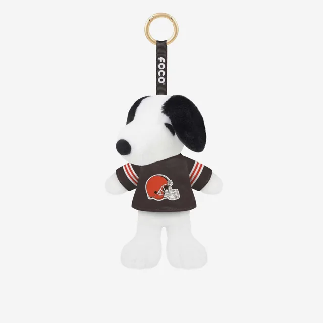 Cleveland Browns Porte-clés en peluche Snoopy Peanuts avec breloque pour sac