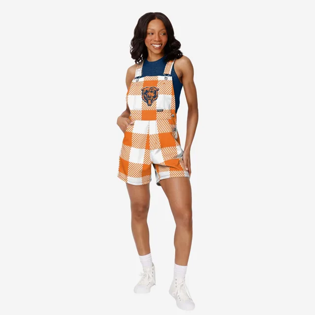 Chicago Bears Salopette à bretelles à carreaux pour femme