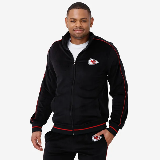 Kansas City Chiefs Haut zippé en velours noir