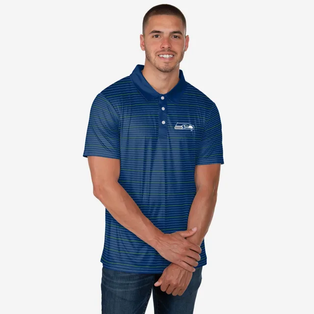 Polo rayé en polyester Seattle Seahawks