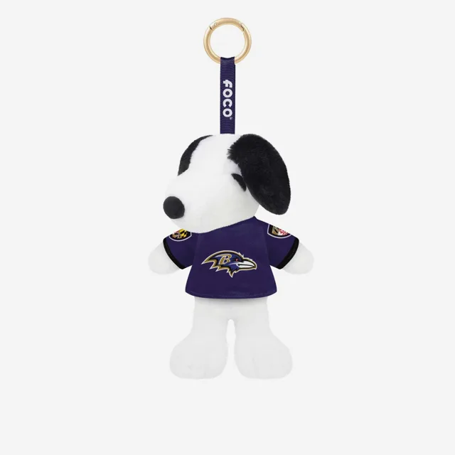 Baltimore Ravens Porte-clés en peluche Snoopy Peanuts avec breloque pour sac