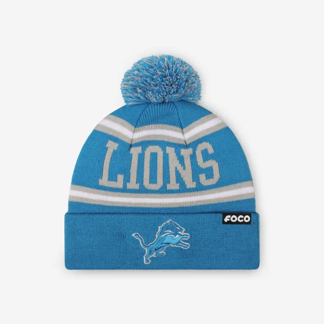 Bonnet à pompon avec logo principal Detroit Lions