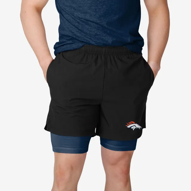 Denver Broncos Short noir à doublure couleur équipe