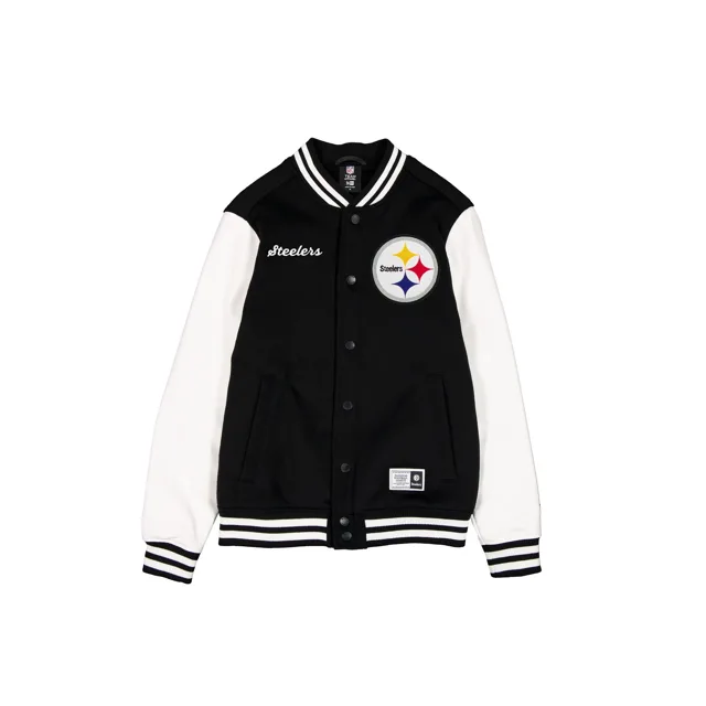 Pittsburgh Steelers Veste universitaire noire et blanche