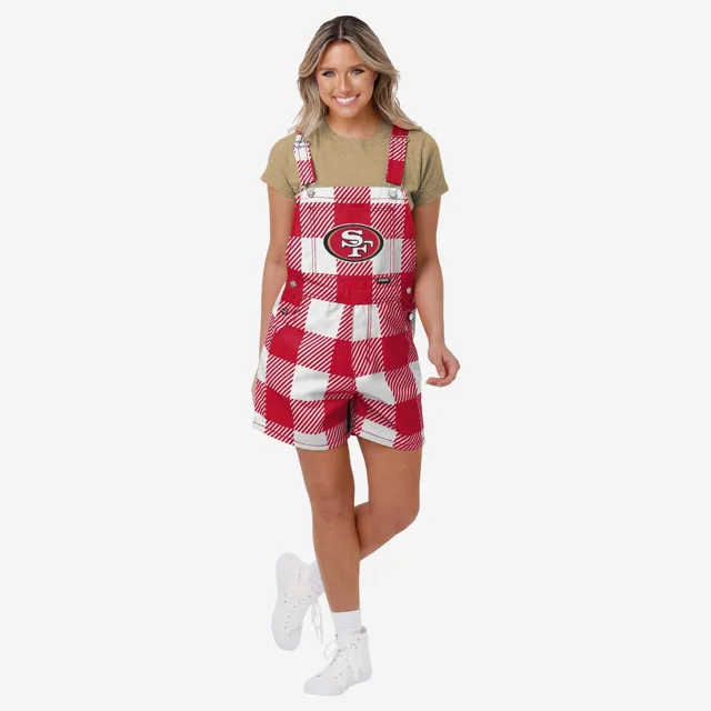 San Francisco 49ers Salopette à bretelles à carreaux pour femme